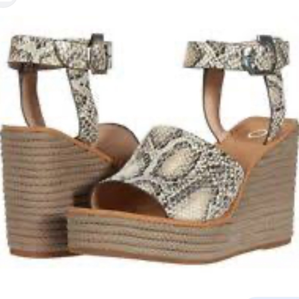 Louise et Cie women’s Paley Taupe Multi Bubble Snakeskin Print Size 7